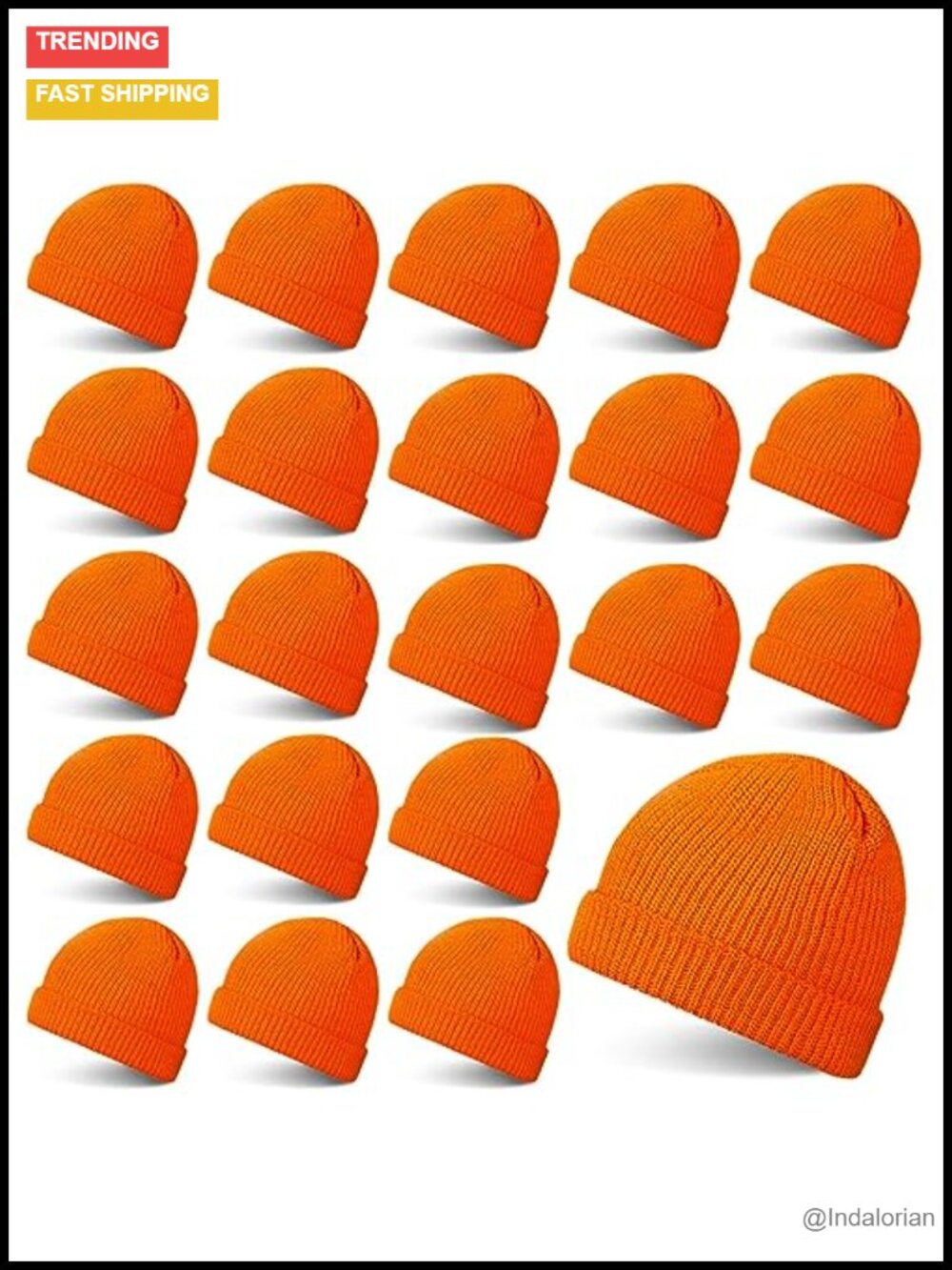 24 Pack Unisex Knitted Beanie Caps Warm Cuffed Winter Hats Outdoor